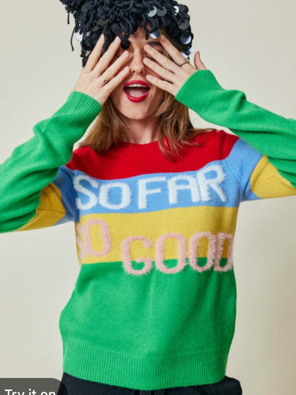 Lingua Franca Stripe Cashmere Sweater NEW